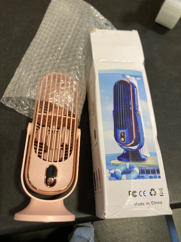 Photo 1 of CHEOTIME Portable Table Tower Fan,USB Plug In 5 Gears Desktop Fans Personal Quiet Brushless Motor Tower Fan Desk Fanfor Car Home Bedroom(pink)