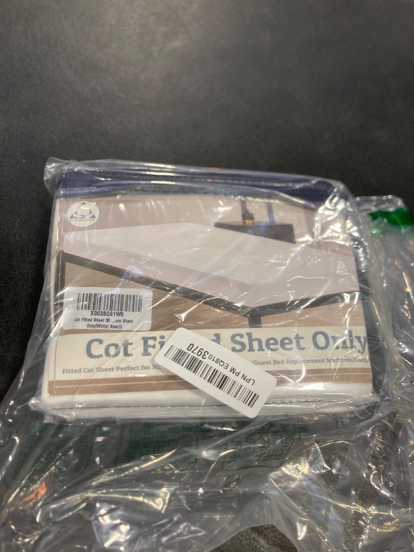 Photo 1 of Cot Fitted Sheet 30 x 75, 100% Egyptian Cotton, 1 PC Cot Size Bottom Sheet Only, Perfect for Narrow Twin, Camp Bunk, Army Cots, Trifold Mattress, Camping Cot, Guest Bed Replacement(White)