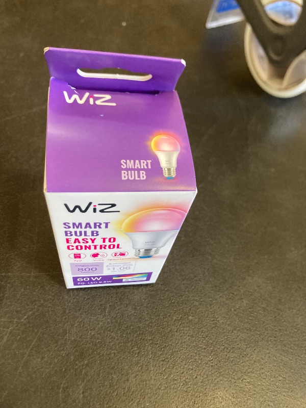Photo 1 of WiZ LED Smart Light Bulbs, Sunset to Sunrise Automation + Motion Detection + Control with Voice or App, Full Color A19 60W 800LM E26 Indoor, Matter Compatible - 1 Pack