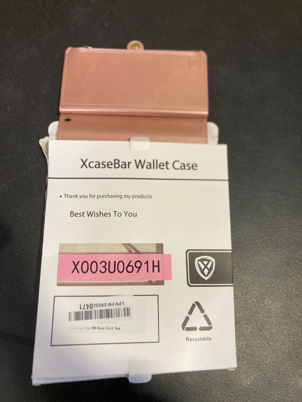 Photo 1 of XcaseBar for iPhone 11 6.1" Wallet case with Zipper Credit Card Holder?RFID Blocking?, Flip Folio Book PU Leather Phone case Shockproof Cover Women Men for Apple 11 case Rose Gold