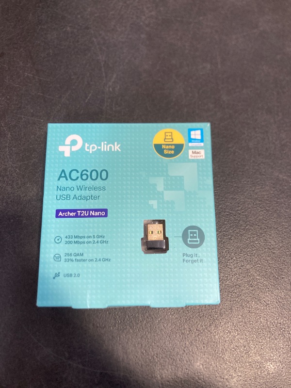 Photo 1 of TP-Link Nano AC600 USB WiFi Adapter(Archer T2U Nano)- 2.4G/5G Dual Band Wireless Network Transceiver for PC Desktop, Travel Size, Supports Windows (11,10, 8.1, 8, 7, XP/Mac OS X 10.9-10.14)