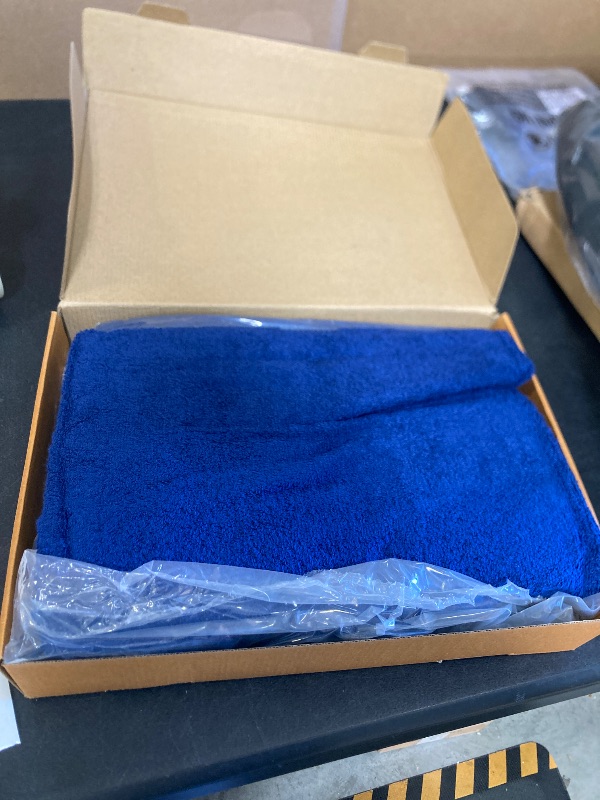 Photo 1 of Amazon Basics 6 Piece Oversized Fade resistant Towel set, 100% Cotton towels for bathroom, soft and absorbent, 2 Bath Towels, 2 Hand Towels and 2 Washcloths bathroom towel set, Navy Blue