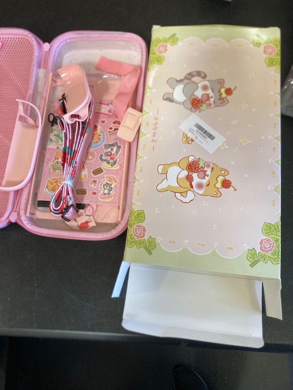 Photo 1 of GLDRAM Pink Strawberry Carrying Case for Nintendo Switch 2 (2025), Cute Girly Accessories Bundle with Travel Storage Bag, Hard Shell PC Protective Cover, Screen Protector, Thumb Grips & Shoulder Strap