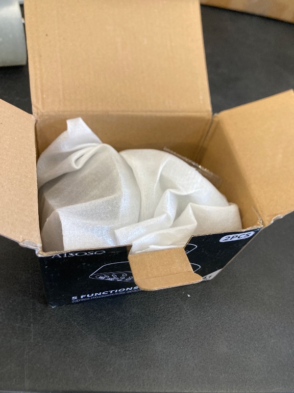 Photo 1 of AISOSO Shower Head 2 PCS, 5 Modes High Pressure Shower Heads for Relaxed Shower Experience, 4.1 Inch Bathroom Fixed Showerhead Even at Low Water Pressure for Powerful Spray, Chrome