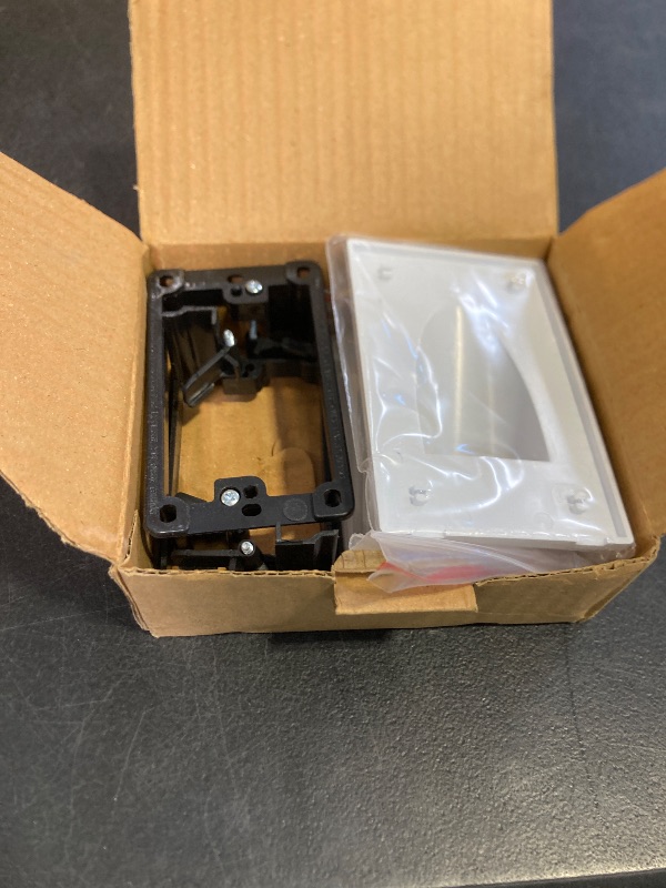Photo 1 of 2 Pack Wall Plate Cable Pass Through with Bracket - In Wall Cable Management Kit - Snap ON Wall Plate with Single Gang Low Voltage Mounting Bracket - Decorator Cover for Low Voltage Cables
