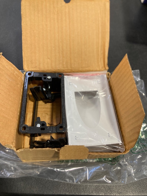 Photo 1 of 2 Pack Wall Plate Cable Pass Through with Bracket - In Wall Cable Management Kit - Snap ON Wall Plate with Single Gang Low Voltage Mounting Bracket - Decorator Cover for Low Voltage Cables