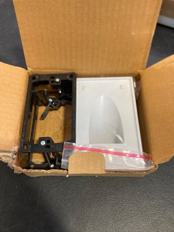 Photo 1 of 2 Pack Wall Plate Cable Pass Through with Bracket - In Wall Cable Management Kit - Snap ON Wall Plate with Single Gang Low Voltage Mounting Bracket - Decorator Cover for Low Voltage Cables