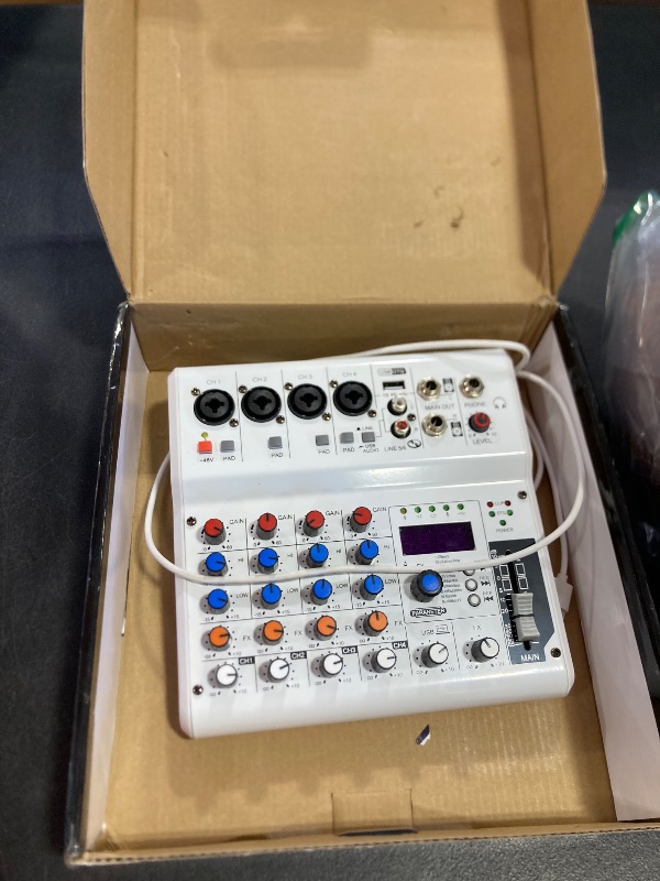 Photo 1 of 6-Channel Audio Mixer with 99 Sound Effects for PC,Portable Sound Mixing Console with BT USB Recording Input for Live Streaming,Podcasting,DJ Show