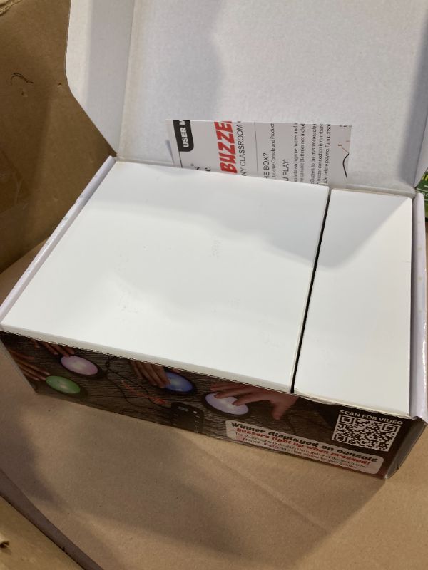 Photo 1 of Teacher's Choice Light Up Game Buzzer System, Displays The Winning Player Loud, Unique Sounds for Each Buzzer, Great for Trivia Games, Family Feud, Jeopardy (8 Pack)