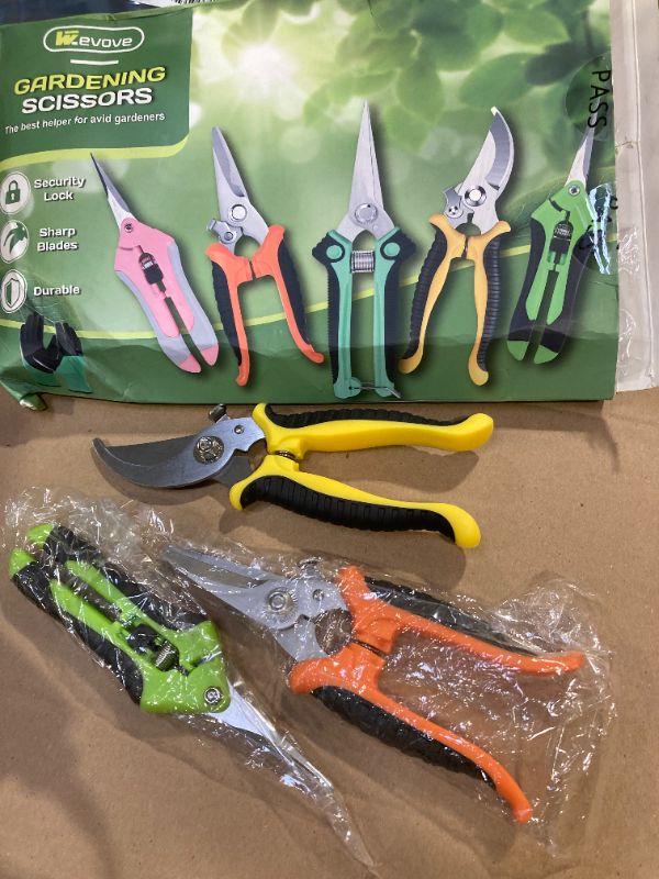Photo 1 of 3 Pack Garden Pruning Shears Stainless Steel Blades Handheld Pruners  