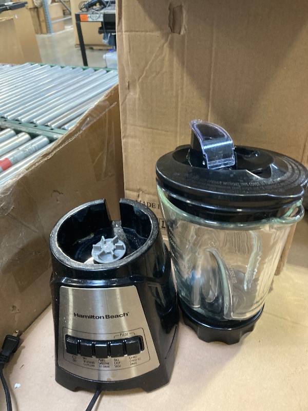 Photo 1 of Hamilton Beach Power Elite Wave Action Blender For Smoothies, 40 Oz Glass Jar, 12 Functions Including Puree, Crush Ice, 700 Watts - Black (58148A)