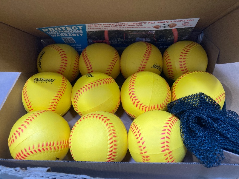 Photo 1 of GoSports Foam Training Baseball 12 Pack - Regulation Size Foam Baseballs for Soft & Safe Throwing, Catching and Batting Practice