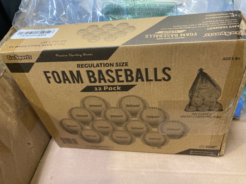 Photo 1 of GoSports Foam Training Baseball 12 Pack - Regulation Size Foam Baseballs for Soft & Safe Throwing, Catching and Batting Practice