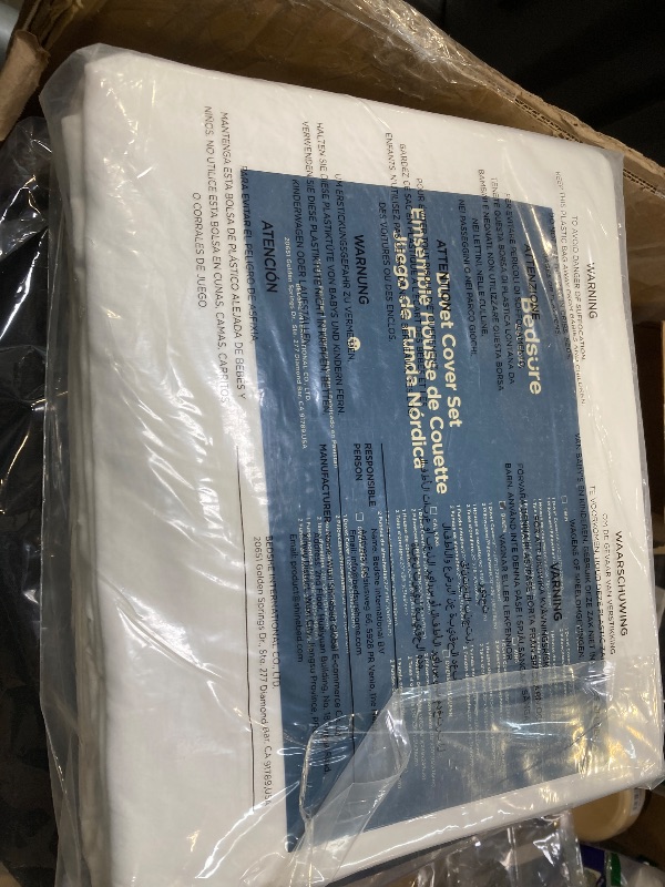 Photo 1 of Bedsure 100% Washed Cotton Duvet Cover Queen Size - Natural White Minimalist Duvet Cover for All Seasons - GentleSoft™ Plain Simple Cotton Bedding, 3 Pieces (Natural White, Queen, 90"x90")