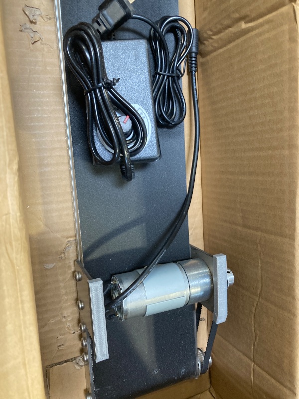 Photo 1 of Metal Desktop Conveyor Belt Small Assembly Line Electric Conveyor Student Friction Experiment Teaching Equipment AC 100-240V