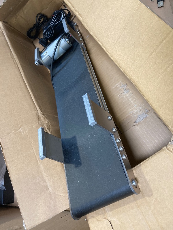 Photo 1 of Metal Desktop Conveyor Belt Small Assembly Line Electric Conveyor Student Friction Experiment Teaching Equipment AC 100-240V