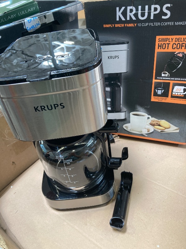 Photo 1 of KRUPS Newer Model Drip Coffee Maker, 10-Cup, Silver
