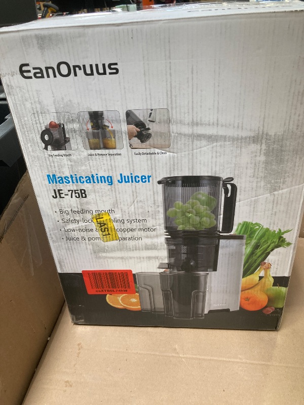 Photo 1 of Cold Press Juicer, 5.8" Wide Feed Chute Juice Extractor Machine with 400W, High Juice Yield, Slow Masticating Juicer for Whole Vegetables & Fruits, Metallic Silver