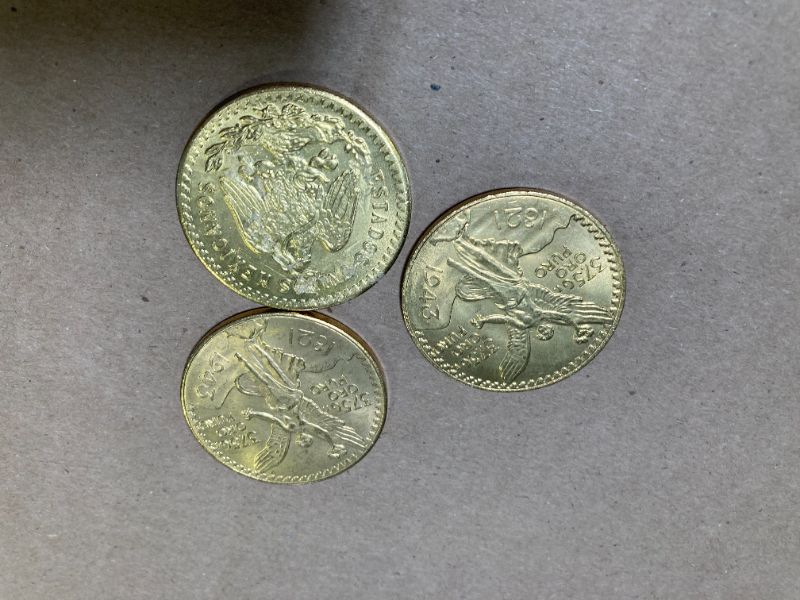 Photo 1 of 3pcs---1821 1943 Centenario Mexican 50 Pesos Mexican Ancient Coin Replica for Hobbies