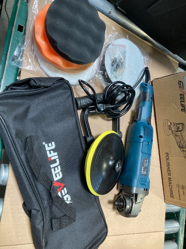 Photo 1 of GEVEELIFE Buffer Polisher, 6 Inch/7 Inch 1600W Rotary Car Buffer Polisher Waxer, 7 Variable Speed 1000-3500 RPM, Detachable Handle for Car, Boat Sanding, Polishing, Waxing