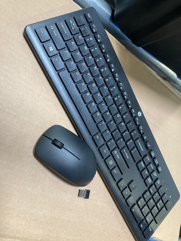 Photo 1 of HP Wireless Keyboard and Mouse Combo - Full Size Membrane Chiclet Style Keyboard, 3-Zone Layout, 2.4GHz Wireless Connection, Compatible with PC, Mac