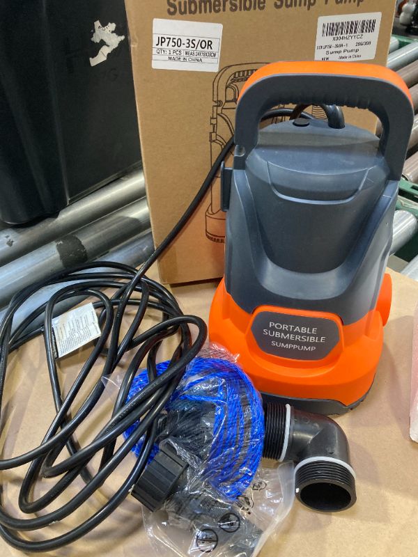 Photo 1 of Sump Pump Submersible Water Pump 1HP 4500 GPH Portable Transfer Water Pump Utility Pump for Pool Draining Basement