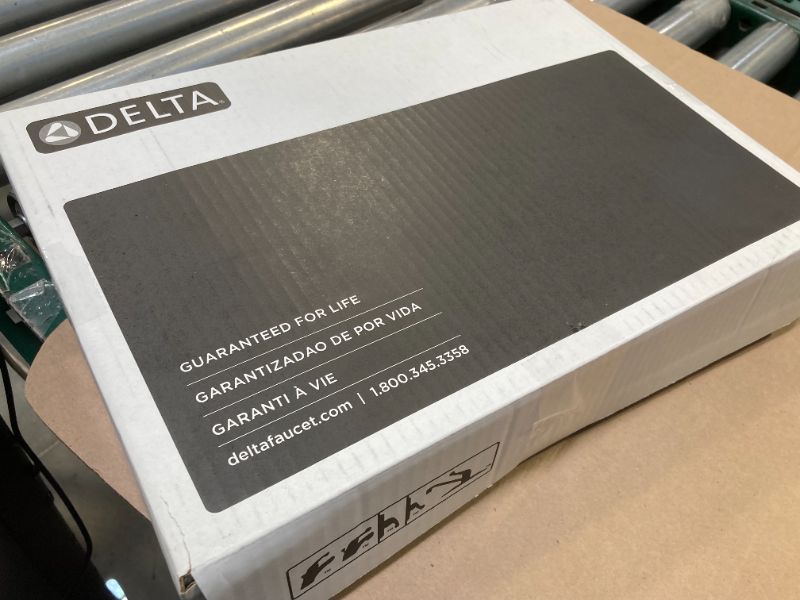 Photo 1 of Delta Velum Matte Black Bathroom Faucet 3 Hole, 8 Inch Widespread Bathroom Sink Faucet for Vanity, Metal Push-Pop Drain Assembly, Matte Black 3539LF-BLMPU