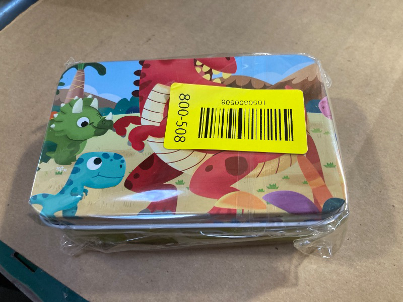 Photo 1 of  Party Favors Jigsaw Puzzles in a Metal Box for Age of 4-8 Wooden Puzzle Learning Educational Toys  