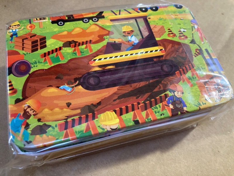 Photo 1 of  Party Favors Jigsaw Puzzles in a Metal Box for Age of 4-8 Wooden Puzzle Learning Educational Toys  