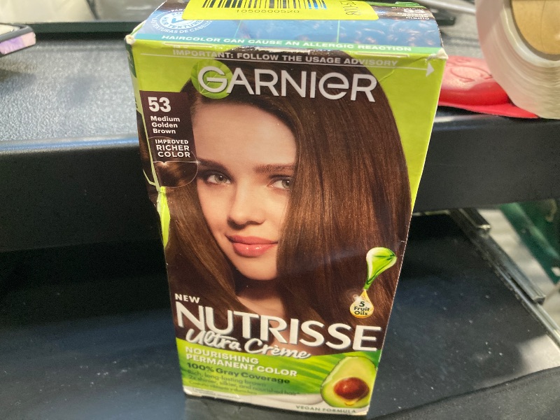 Photo 1 of Garnier Hair Color Nutrisse Nourishing Creme, 53 Medium Golden Brown (Chestnut) Permanent Hair Dye, 