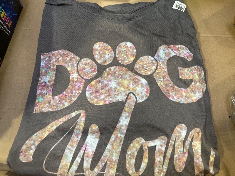 Photo 1 of 4xl----Dog Mom Shirts for Women Cute Letter Print Pet Lover Paw T-Shirt