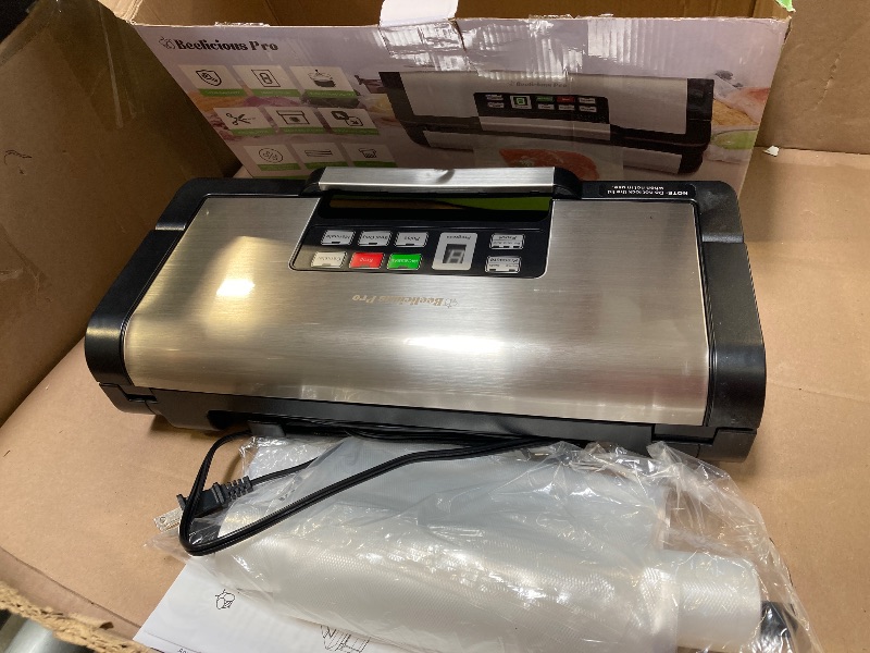 Photo 1 of Vacuum Sealer Machine, AquaLock Series 2X Seal&130W Full Automatic Food Sealer, Powerful Food Preservation System with Handle, Built-in Cutter&Bags Storage&Hose, 2 Bags Rolls, Stainless Steel