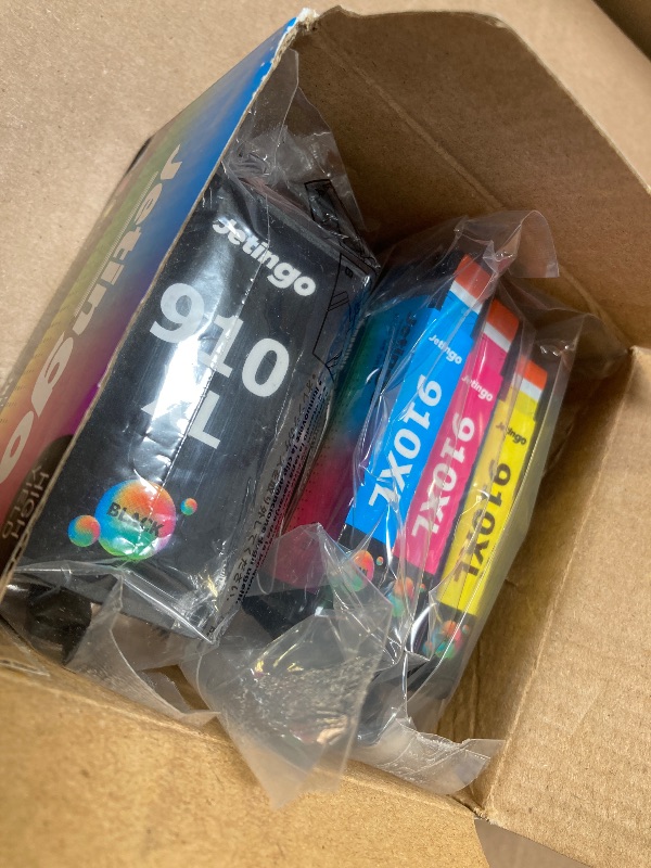 Photo 1 of 910XL Ink Cartridges Combo Pack Replacement for HP 4 Pack Black and Color 910XL Ink Cartridges HP910 HP910XL for Officejet Pro 8025e 8015e 8028e 8035e 8025 8035 8020 Printer (BK/C/M/Y)