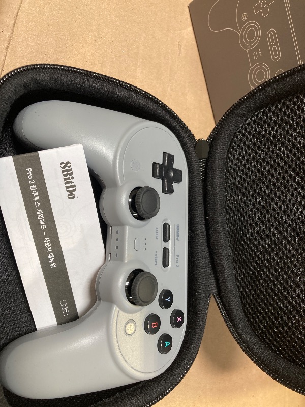 Photo 1 of 8Bitdo Pro 2 Wireless Bluetooth Controller with Travel Case, Hall Effect Joystick Update, Retro Gamepad for Switch/Switch 2, PC, Android, and Steam Deck & Apple (Gray Edition)