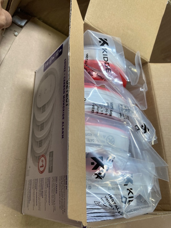 Photo 1 of Kidde  & Carbon Monoxide Detector, 10-Year Battery Powered, LED Warning Light Indicators, 4 Pack