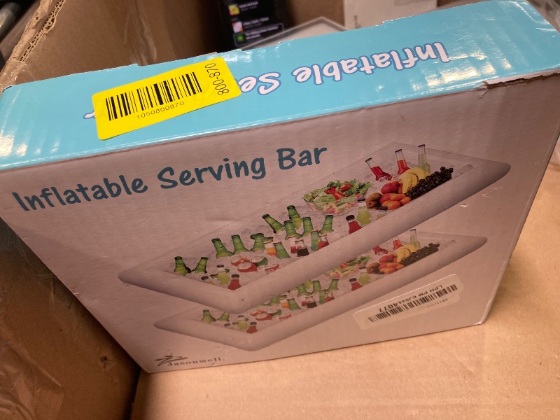 Photo 1 of Jasonwell Inflatable Serving Bars Ice Buffet Salad Serving Trays Food Drink Holder Cooler Containers Indoor Outdoor BBQ Picnic Pool Party Supplies Luau Cooler w Drain Plug