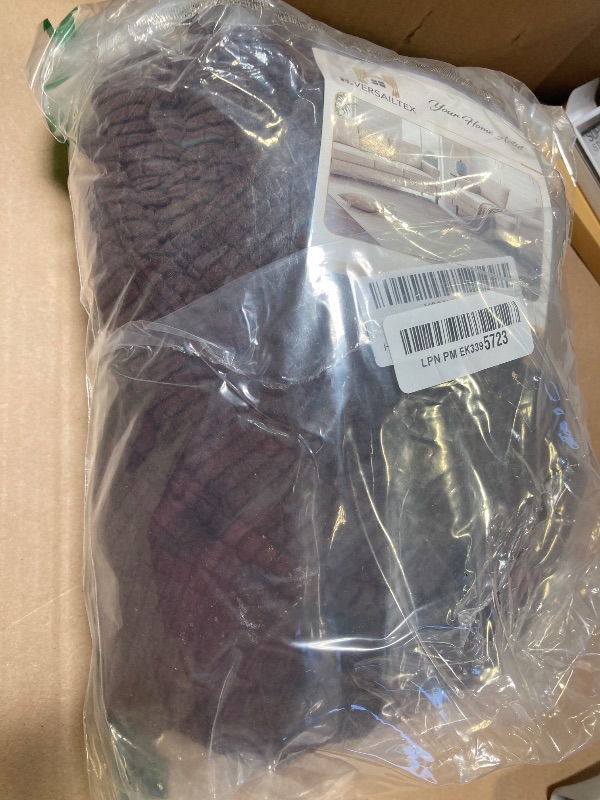 Photo 1 of H.VERSAILTEX Super Stretch Individual Seat Cushion Covers - Thick Jacquard Textured Twill Fabric (2 Piece Large Sofa Cushion Covers, Chocolate)