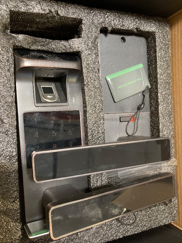 Photo 1 of Harfo Smart Door Lock, Heavy Duty 5 in 1 Keyless Entry Door Lock, Full App Control Digital Keypad Lock, Reversible Handle with Fingerprints and Passcodes for Family/Office/Apartment (Aged Bronze)