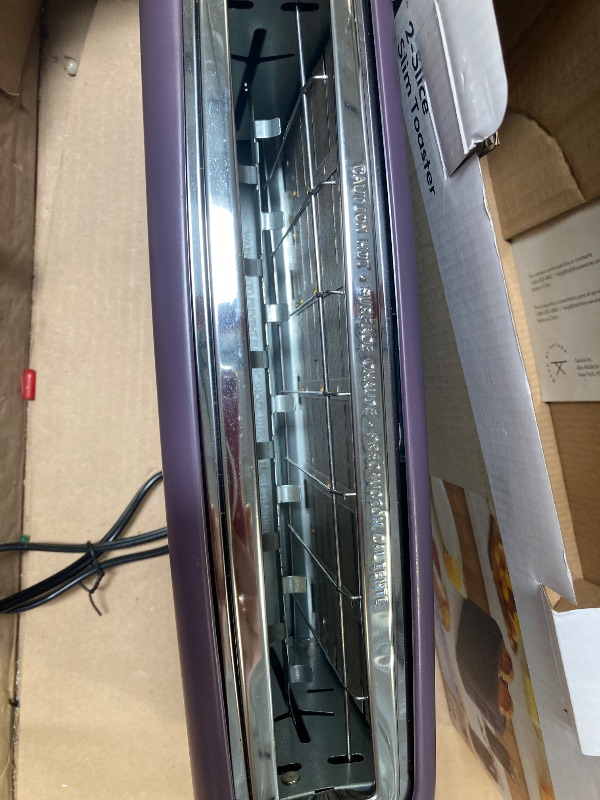 Photo 1 of bella 2 Slice Slim Toaster, Fits-anywhere™ Kitchenware, 6 Setting Shade Control with Reheat & Cancel Buttons, Fits sourdough, 10” Long Slot, Anti Jam & Auto Shutoff, 900 Watt, Plum