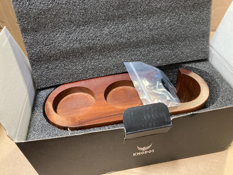 Photo 1 of KNODOS Espresso Tamping Station 54mm For Breville Espresso Machine Accessories,Rosewood Portafilter Holder Tamping Mat Espresso Coffee Equipment