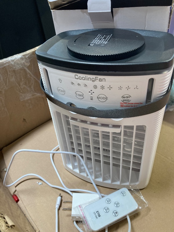 Photo 1 of Battery Powered Air Conditioner 6000mAh,Rechargeable Small Air Conditioner for Room,Personal Air Cooler with Mist,Timer,Light,Portable Mini AC Unit Cooling Fan for Camping,Tent,Car,Desktop,Bedroom