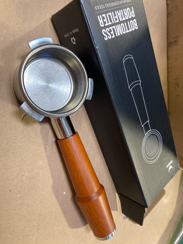 Photo 1 of KNODOS 54mm Bottomless Portafilter Breville Compatible Rosewood Handle & Naked 18-21 Gram Filter Basket Included, Fits Barista Express, Pro, Touch, Bambino Plus, Infuser, Duo Temp Pro Impress
