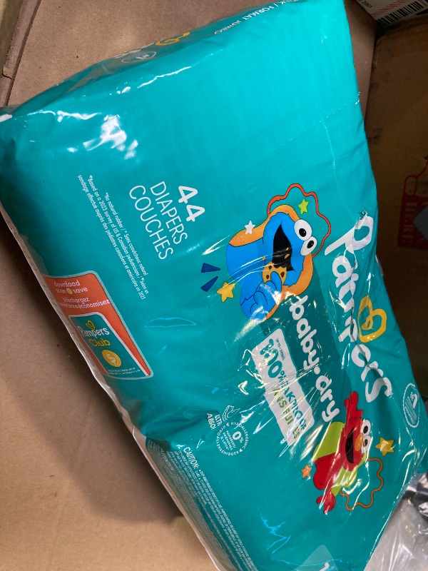 Photo 1 of Pampers Diapers - Baby Dry - Size 1, 44 Count, Absorbent Disposable Infant Diaper 