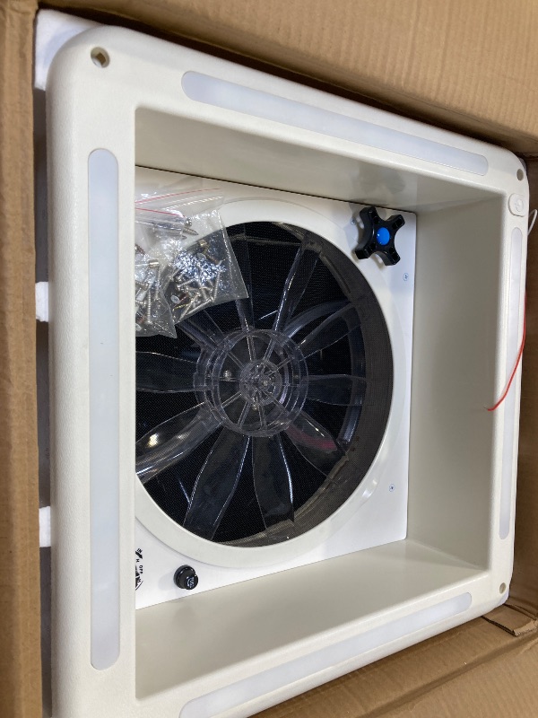 Photo 1 of OUTPRIZE Upgraded Remote Control RV Roof Vent Fan, 12V DC 14" Quiet RV Roof Fan with Rain Sensor, 10-Speed, Reversible