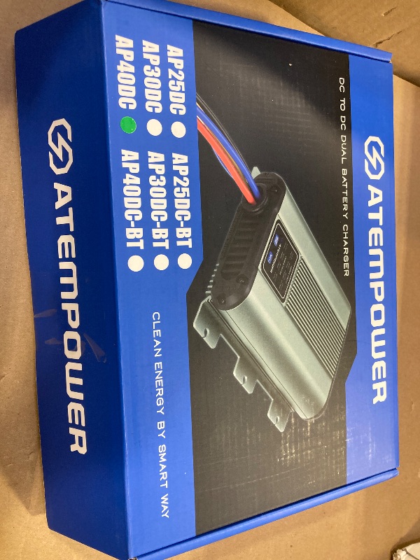 Photo 1 of ATEM POWER 40A DC to DC Battery Charger with Anderson Plug Reverse Charge Solar Input MPPT for AGM, Gel, Calcium, Lead Acid, LiFePO4 Batteries of 4WDs, RVs, Campers, Trailers On-Board Charger