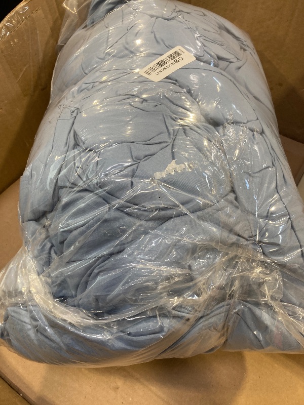 Photo 1 of CozyLux Grayish Blue Queen Comforter Set, 3 Pieces Dusty Blue Solid Breathable Quilted Bedding Sets, Luxury Soft Fluffy Bed Set with Down Alternative Comforter All Season (1 Comforter & 2 Pillowcases)