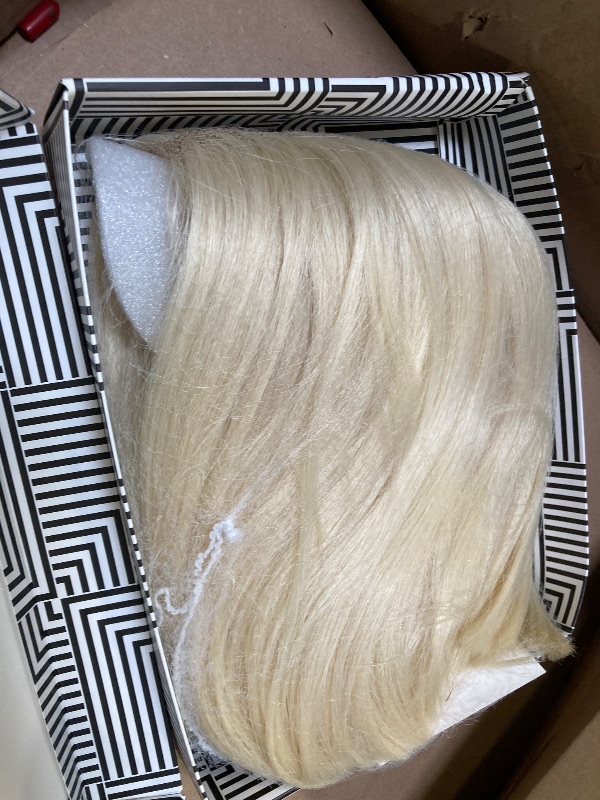 Photo 1 of NOBLE Blonde Bob Wig Short T Part Hd Lace Front Bob Wigs for Women 10 Inches Straight Short Bob Wig Synthetic Middle Part Blunt Cut Bob Wigs for Daily Party Use