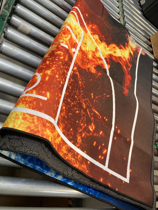 Photo 1 of Osimiccp Basketball Rug for Bedroom 5'x7' Non Slip Basketball Court Rugs,Fire Printed Sports Carpet for Living Room and Game Room Decor