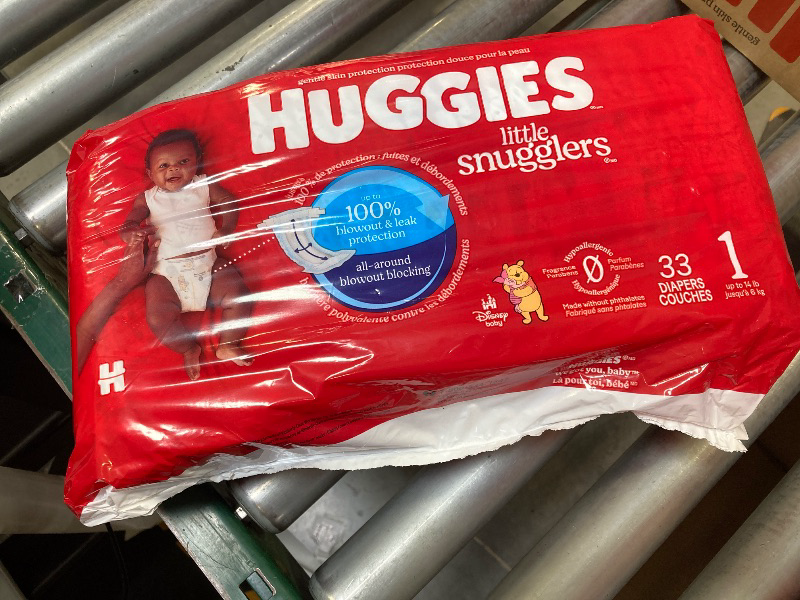 Photo 1 of Huggies Diapers, Little Snugglers Diapers, Size 1 (8-14 lbs) (1 Pack of 33pcs)