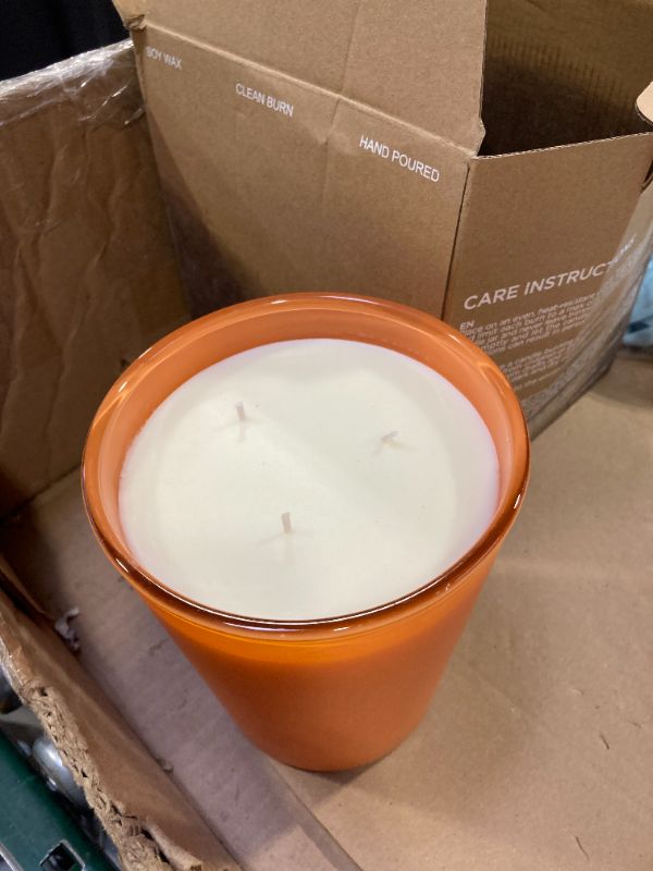 Photo 1 of  Mandarin Scented Candle, 3 Wick Soy Natural Wax Candles, 35oz 150H Long Lasting, Stress Relief Home Fragrance Housewarming Gifts